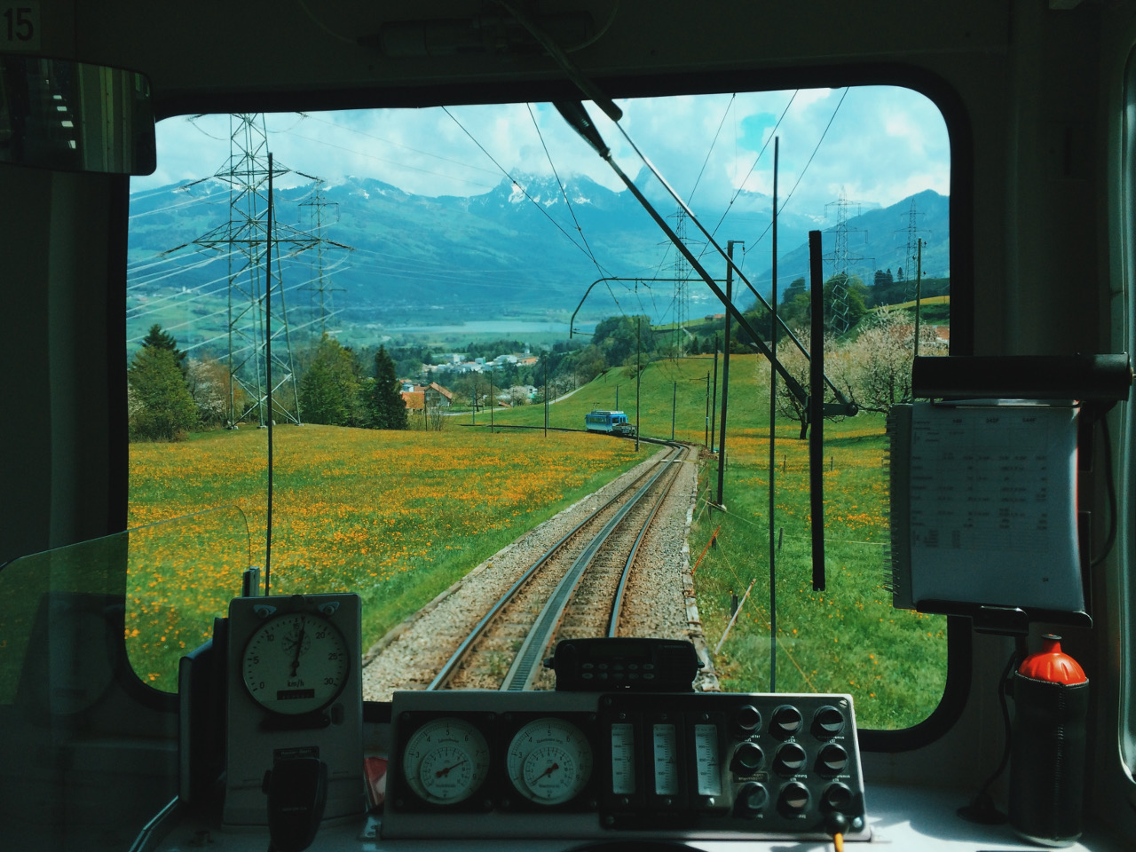 去 Rigi 山的火车
